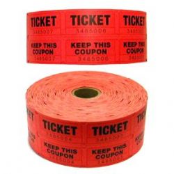 ROULEAU DE 1000 COUPONS DE TIRAGE DOUBLE 8 CHOIX DE COULEURS ASST